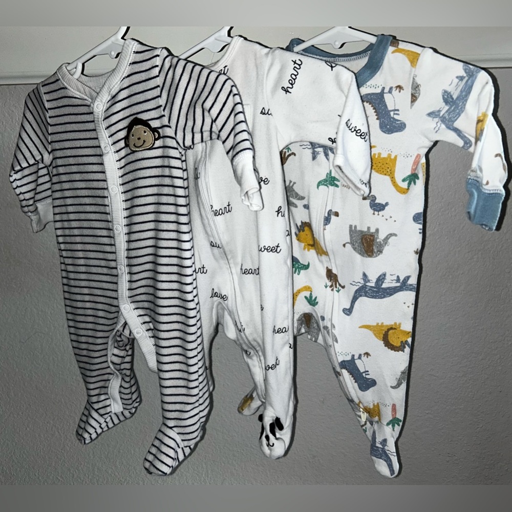 3 footy pajamas
